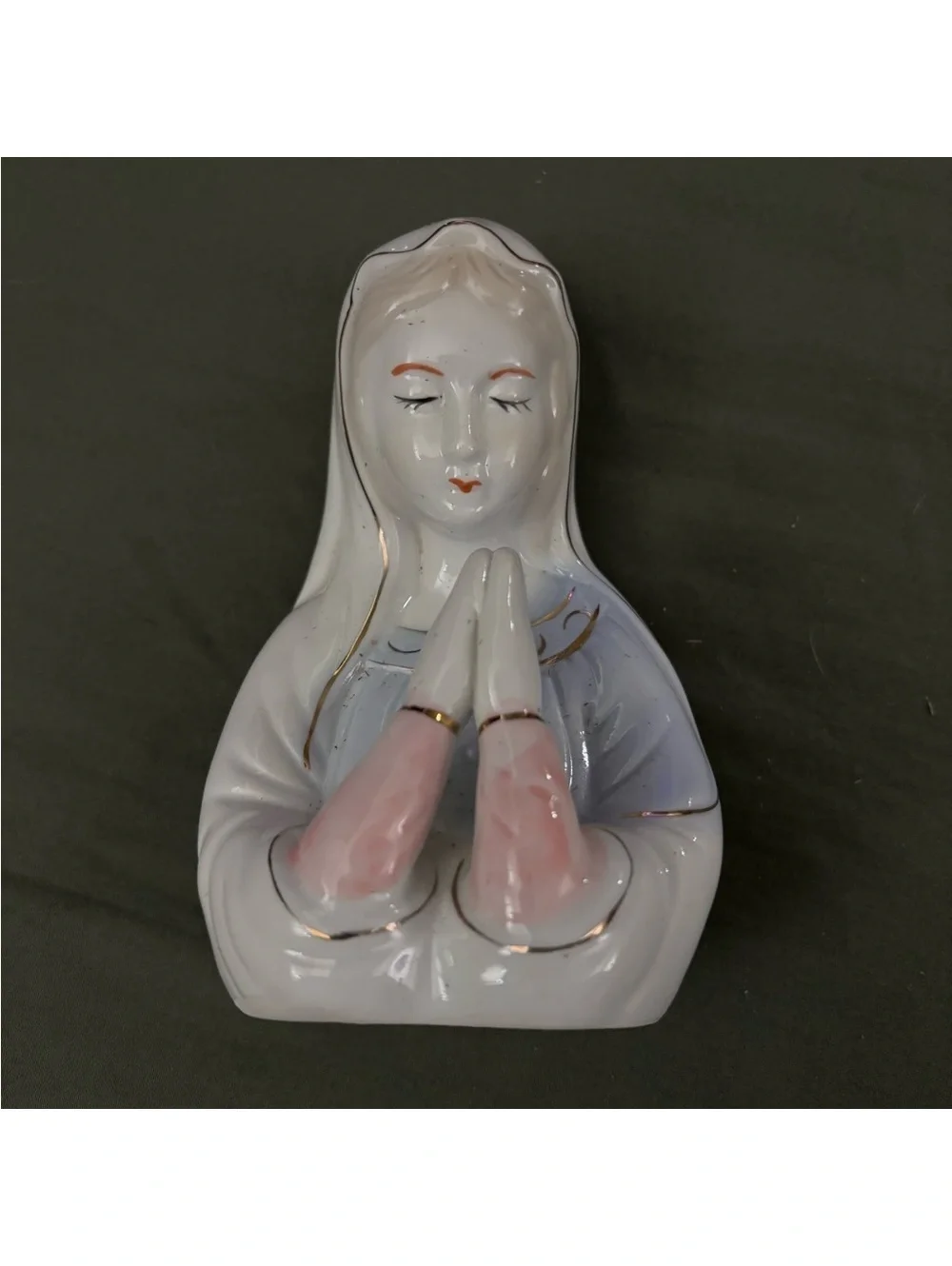Vintage Mid-Century Praying Madonna Ceramic Mother Mary Praying 6
